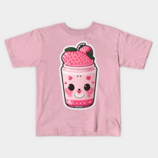 Cute strawberry drink Kids T-Shirt